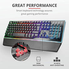 Carica l'immagine nel visualizzatore di Gallery, Trust GXT 860 Thura Tastiera Gaming Semi-meccanica LED, Piastra Superiore in...