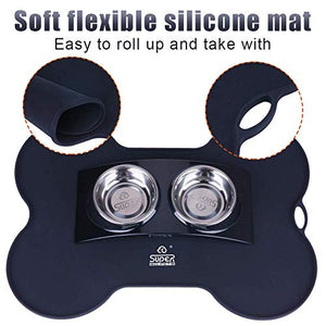 Super Design - Sottopentola in Silicone a Forma di Osso, Nero opaco.