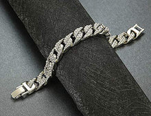 Carica l&#39;immagine nel visualizzatore di Gallery, Finrezio 14mm di Larghezza Iced out Braccialetto Cubano Hip Hop per Uomo... - Ilgrandebazar