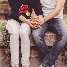 Carica l&#39;immagine nel visualizzatore di Gallery, Wisolt Oro Rosa 24 carati, Nuovo Stelo Lungo con in Rosso