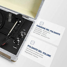 Carica l&#39;immagine nel visualizzatore di Gallery, Giradischi, Souidmy Giradischi Bluetooth con Altoparlanti, 3 Velocità,...