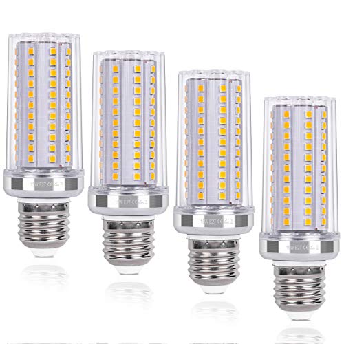 SanGlory 4 Pezzi Lampadine LED E27 15W Equivalenti a 120W, Led Calda