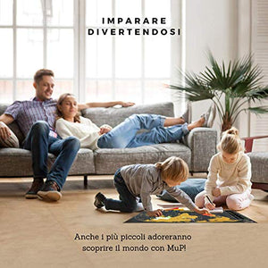 TooPopz® Mappa del In Lingua Italiana | Del Mondo 84x44cm - Oro / Nero - Ilgrandebazar