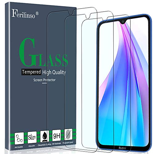 Ferilinso Vetro Temperato per Xiaomi Redmi Note 8T Pellicola Vetro,[3 3 pcs