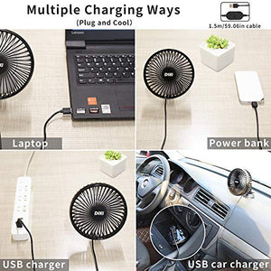 DIKI Ventilatore Auto, USB Ventola per Auto A 3 velocità Ventola...