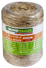 Carica l&#39;immagine nel visualizzatore di Gallery, Windhager Cordoncino Iuta, Filo di Legatura, Naturale, 4 mm x 50 4 x 50 m