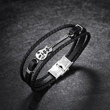 Carica l&#39;immagine nel visualizzatore di Gallery, Fate Love Jewellery, bracciale uomo, in pelle intrecciata, chiusura... - Ilgrandebazar