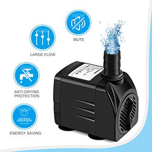 Carica l&#39;immagine nel visualizzatore di Gallery, Awroutdoor Pompa Acqua Sommergibile, 25W Acquario, 1800L/H...
