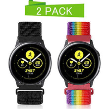 Carica l'immagine nel visualizzatore di Gallery, Vodtian - Cinturino da polso per Galaxy Watch 20 mm, Nero scuro + arcobaleno.