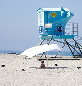 Neso Tenda da Spiaggia Tents con Ancoraggio a Sabbia, Parasole Bianca