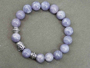 Zen braccialetto etnico Thurcolas con perle di quarzo blu e perline Buddha... - Ilgrandebazar