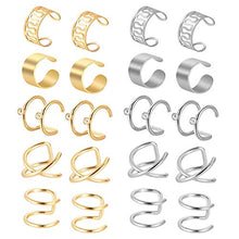 Carica l&#39;immagine nel visualizzatore di Gallery, Natuce 10 Paia Acciaio Inossidabile Polsino dell&#39;Orecchio Non Piercing Clip... - Ilgrandebazar