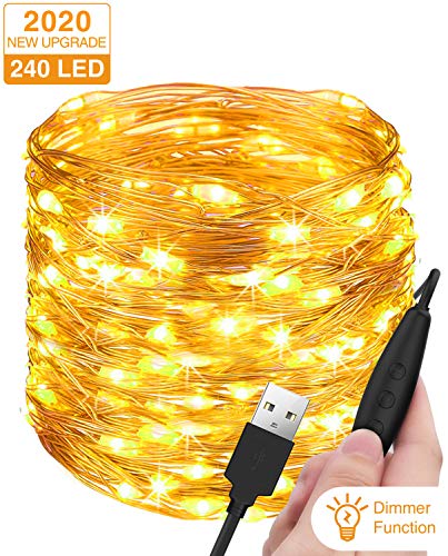Stringa Luci LED USB, Litogo 24M 240 Dimmerabile Catena Luminosa Filo...