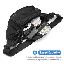 Carica l'immagine nel visualizzatore di Gallery, ProCase Marsupio Uomo Grande con 6 Tasche, Waist Fanny Pack Bag in Nylon Nero
