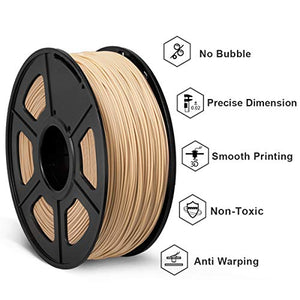 SUNLU 3D Printer Filament PLA, 1.75mm PLA Wood Filament, Printing