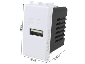 LEDLUX LL511W Modulo Caricatore USB 5V 2,1A Compatibile Con Placca Vimar... - Ilgrandebazar