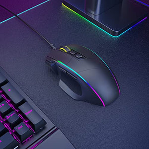 Mouse Gaming, Dacoity Mouse RGB Ergonomico da 8000 DPI (5 livelli), 8 Pulsanti Programmabili, 7 Modalità di Illuminazione RGB Personalizzabili, Mouse con Filo USB per PC, laptop, MacBook