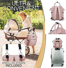 Carica l&#39;immagine nel visualizzatore di Gallery, Viedouce Borsa per Pannolini Zaino Fasciatoio, Mamma,Impermeabile Rosa