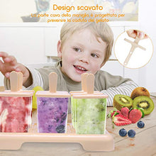 Carica l'immagine nel visualizzatore di Gallery, Icnow Stampi Ghiaccioli, 9 per Gelato con 5 in Silicone,con...