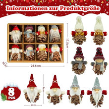 Carica l&#39;immagine nel visualizzatore di Gallery, KAZATE Decorazioni Albero di Natale Ciondoli, 8 Pezzi Pigne Naturali Piccolo Gnomo Pendenti Addobbi Natalizi Regali, Fatte A Mano Bambola Folletto di Natale Decori per Camino