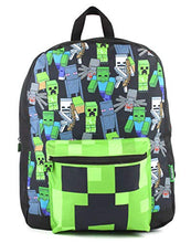 Carica l&#39;immagine nel visualizzatore di Gallery, Minecraft Zaino per bambini nero ragazzi con stampa all over