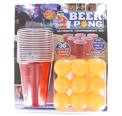 PMS 619028 36PC Beer Pong Set in Doppio Blister, Rosso - Ilgrandebazar