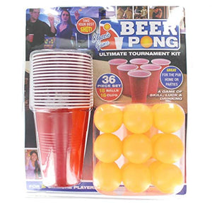 PMS 619028 36PC Beer Pong Set in Doppio Blister, Rosso - Ilgrandebazar