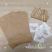 Carica l&#39;immagine nel visualizzatore di Gallery, 20 kit Confettata, sacchetti carta kraft, 10x16 centimetri, mollette,... - Ilgrandebazar