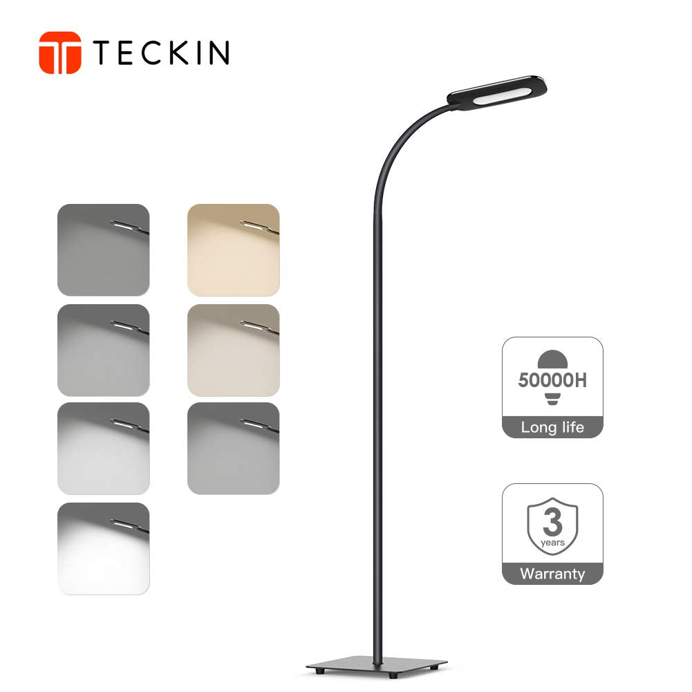 Lampada da Pavimento a Stelo in LED, Paralume Classico Semplice Black - Ilgrandebazar