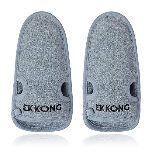 EKKONG 2 Pezzi Guanto Esfoliante, per Peeling Naturale in Fibre grigio - Ilgrandebazar