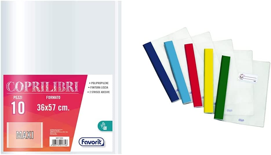 Coprilibri Trasparenti Favorit Maxi 36x57cm - Confezione Da 10 Pezzi, Finitura Liscia - Foto 12