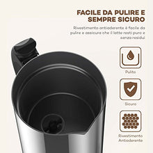 Carica l&#39;immagine nel visualizzatore di Gallery, NWOUIIAY VAVA Montalatte Elettrico 500W 240mL Schiumatore Acciaio Inox Caffè Argento