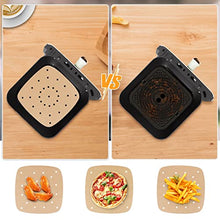 Carica l&#39;immagine nel visualizzatore di Gallery, 100 Pezzi Carta forno per Friggitrice ad aria，Fodera di Carta usa e Getta per Friggitrice ad aria accessori,pergamena Carta da Forno per Padelle，facile da pulire, lontano da macchie di olio
