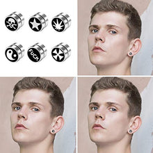 Carica l&#39;immagine nel visualizzatore di Gallery, Flongo 6 Paia 1CM Orecchini Punk Magnetici Unisex, senza buco, in... - Ilgrandebazar