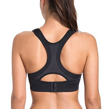 Carica l'immagine nel visualizzatore di Gallery, SYROKAN Donna Reggiseno Sportivo Massimo Supporto per Sport a 2C, Nero