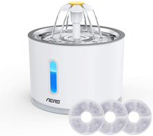 Carica l'immagine nel visualizzatore di Gallery, Aerb Parner Fontanella per gatti, fontana per cani: Animale domestico Gatti Fontane Non-Slip Automatico dispenser acqua gatti con Luce Notturna e 3 Filtri di Carbonio Attivati - 2,4L