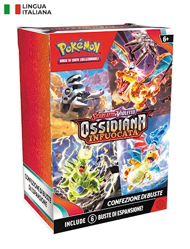 Pokémon Confezione di buste dell’espansione Scarlatto e Violetto - Ossidiana Infuocata del GCC Pokémon (6 buste di espansione), edizione in italiano