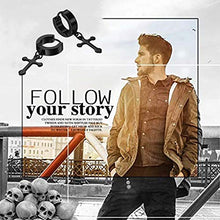 Carica l&#39;immagine nel visualizzatore di Gallery, JewelryWe Orecchini da Uomo Donna con Ciondolo di Croce Multicolori (con Nero - Ilgrandebazar