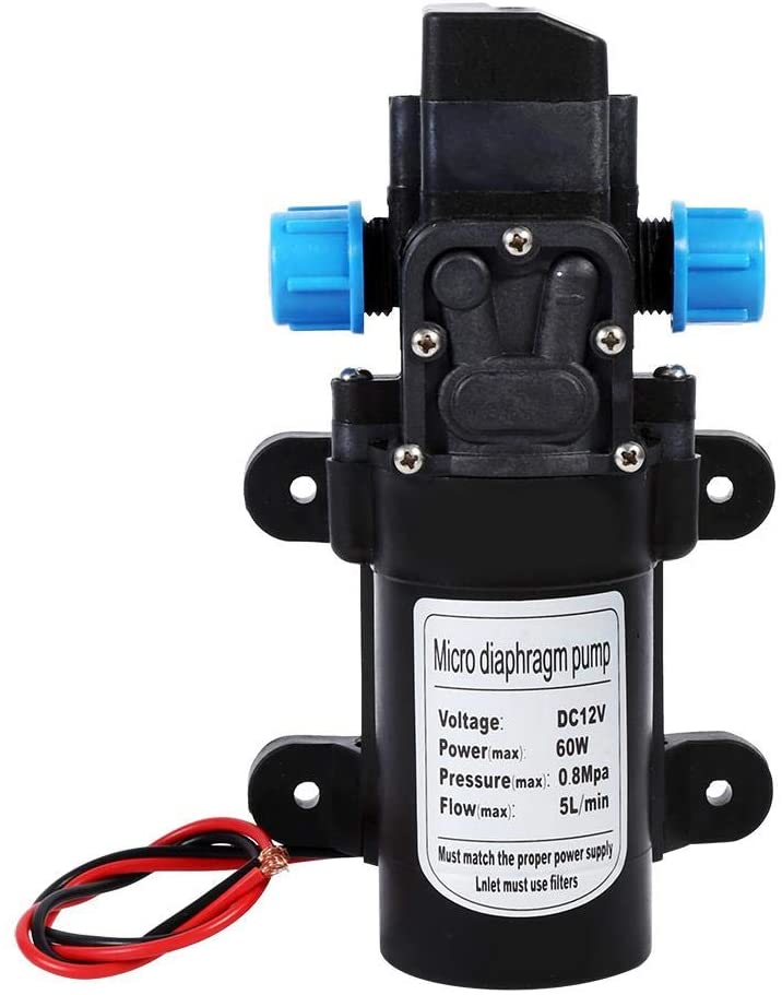 Pompa giardino Acqua DC 12V pompa autoadescante Alta Pressione membrana ad per Autolavaggio 115psi 5lpm Membrana Autoadescante Pompa Acqua per Camper Campeggio Barca Giardino Marino