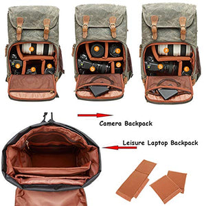 Zaino Casual per Fotocamera/Reflex di Tasca,Zaino Laptop Amy green