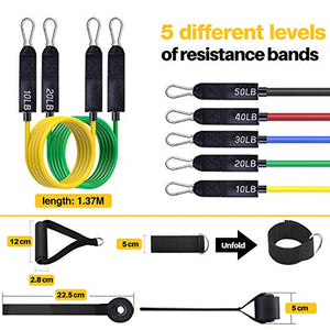 EgoIggo Set di Fasce Resistenza, 5 Bande Resistenza Fino a 150 lbs,...