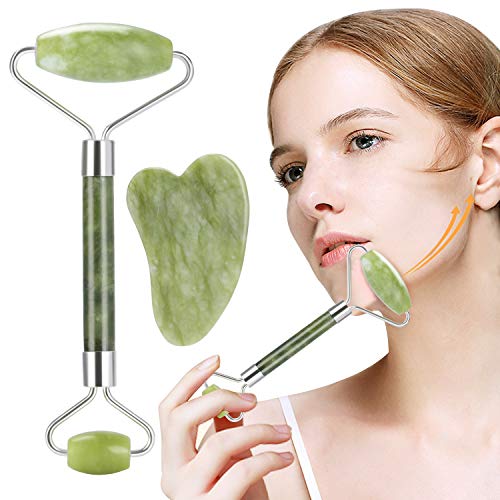 Rullo di Giada, Nivlan Jade Roller Viso, 100% Naturale alta Qualità Jade...