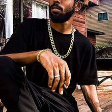 Carica l&#39;immagine nel visualizzatore di Gallery, ChainsHouse Hip Hop Curb Ragazzi Collana Catena a maglie cubane in Oro(15mm) - Ilgrandebazar