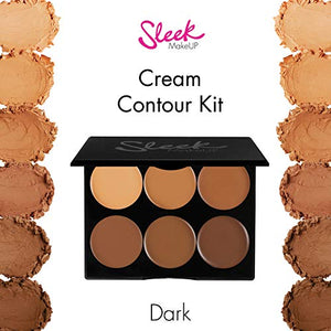 Sleek MakeUP - Kit per contorno viso, consistenza cremosa, colori scuri