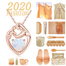Carica l&#39;immagine nel visualizzatore di Gallery, MEGACHIC Collana da Donna Madre Bambino in Oro Rosa con Bianco Opale Cuore - Ilgrandebazar
