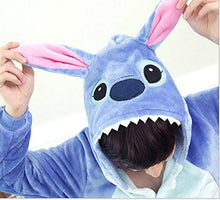 Carica l&#39;immagine nel visualizzatore di Gallery, Pigiama Kigurumi Tuta Costume Animale per Altezza 159cm-168cm/M, Stitch Blu