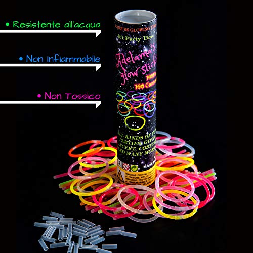 100 Braccialetti luminosi kit bracciali fluo discoteca feste