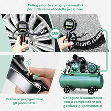 Carica l&#39;immagine nel visualizzatore di Gallery, LOETAD Manometro Pressione Gomme Digitale Pistola Gonfiaggio...