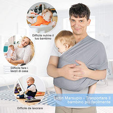 Carica l&#39;immagine nel visualizzatore di Gallery, Lictin Fascia Porta Bambino - Bebè Elastica, Baby Wrap, Grigio