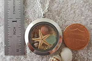 Hawaii memoria Locket in una confezione regalo, 25mm, naturale vetro mare,... - Ilgrandebazar